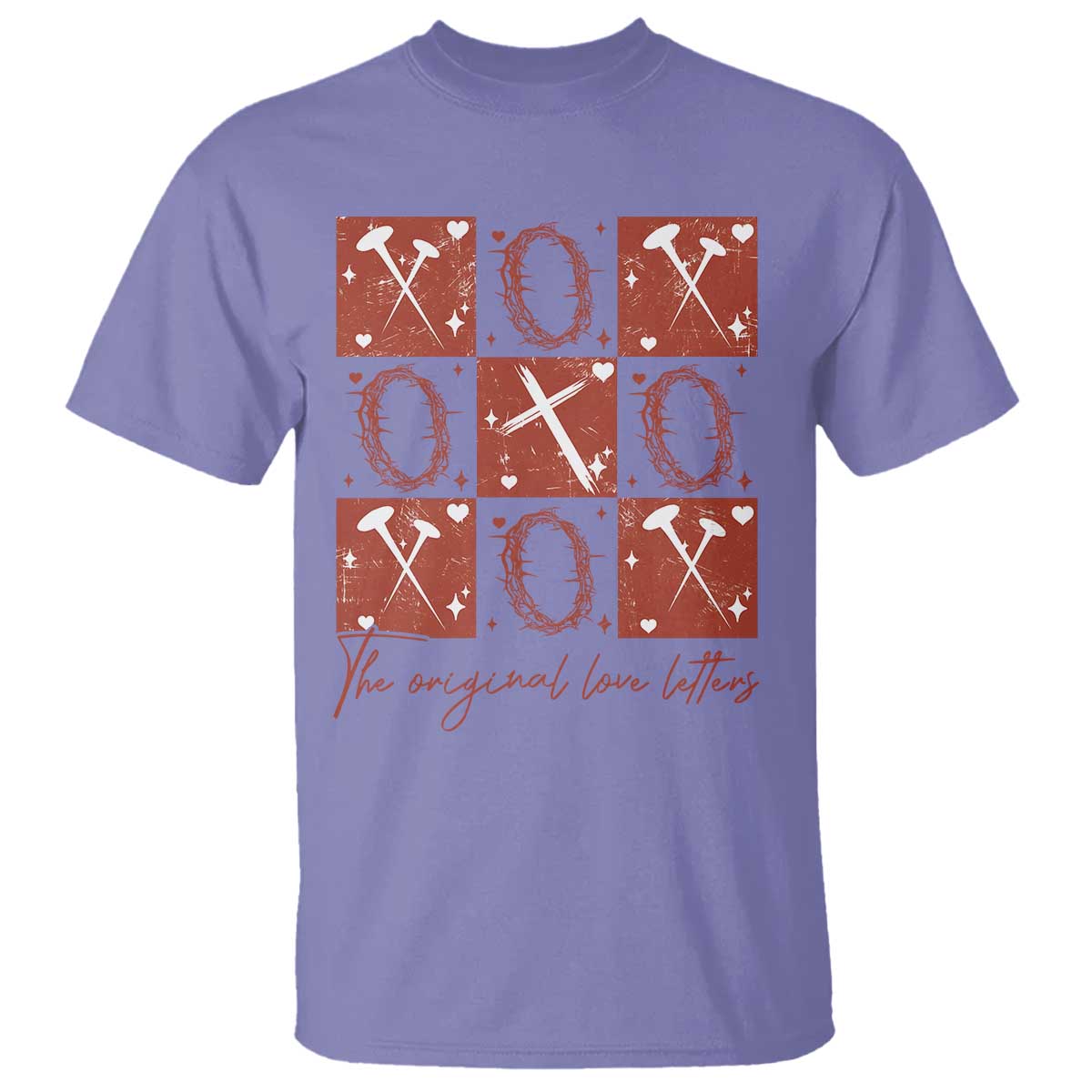 Christian Religious God Valentine's Day T Shirt The Original Love Letters Thorns Cross TS11 Violet Print Your Wear