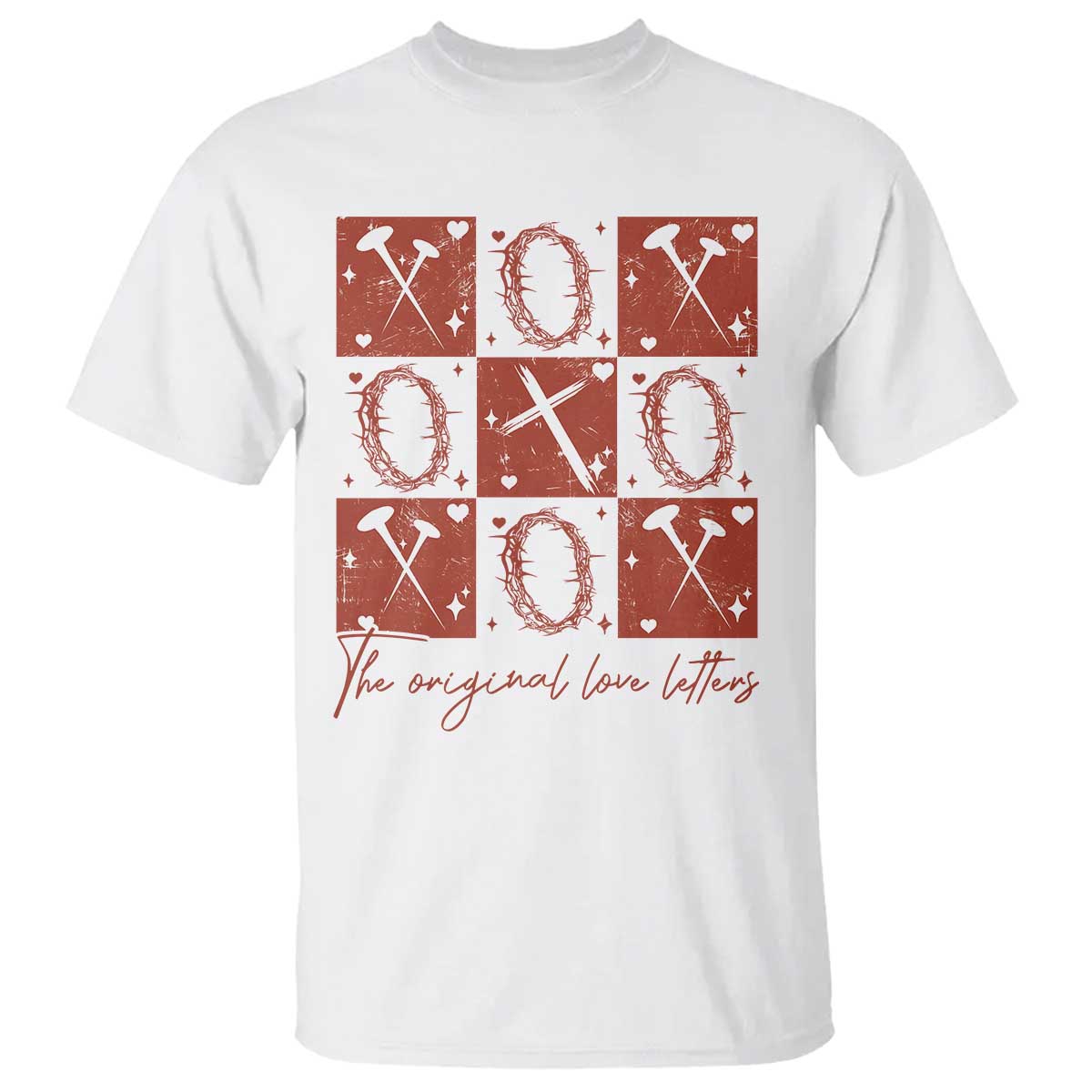Christian Religious God Valentine's Day T Shirt The Original Love Letters Thorns Cross TS11 White Print Your Wear