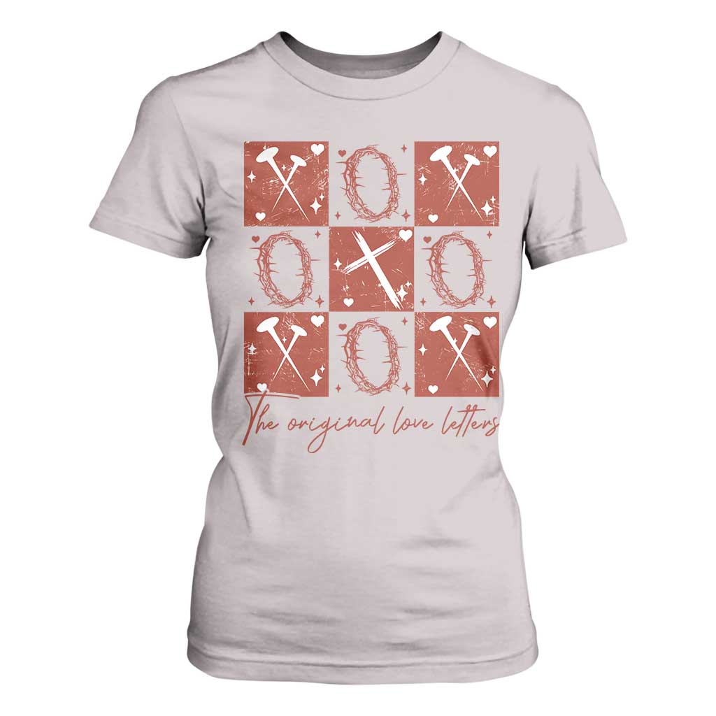 Christian Religious God Valentine's Day T Shirt For Women The Original Love Letters Thorns Cross TS11 Ice Gray Print Your Wear