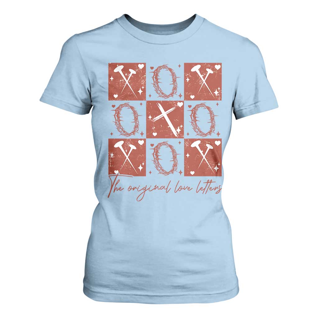 Christian Religious God Valentine's Day T Shirt For Women The Original Love Letters Thorns Cross TS11 Light Blue Print Your Wear