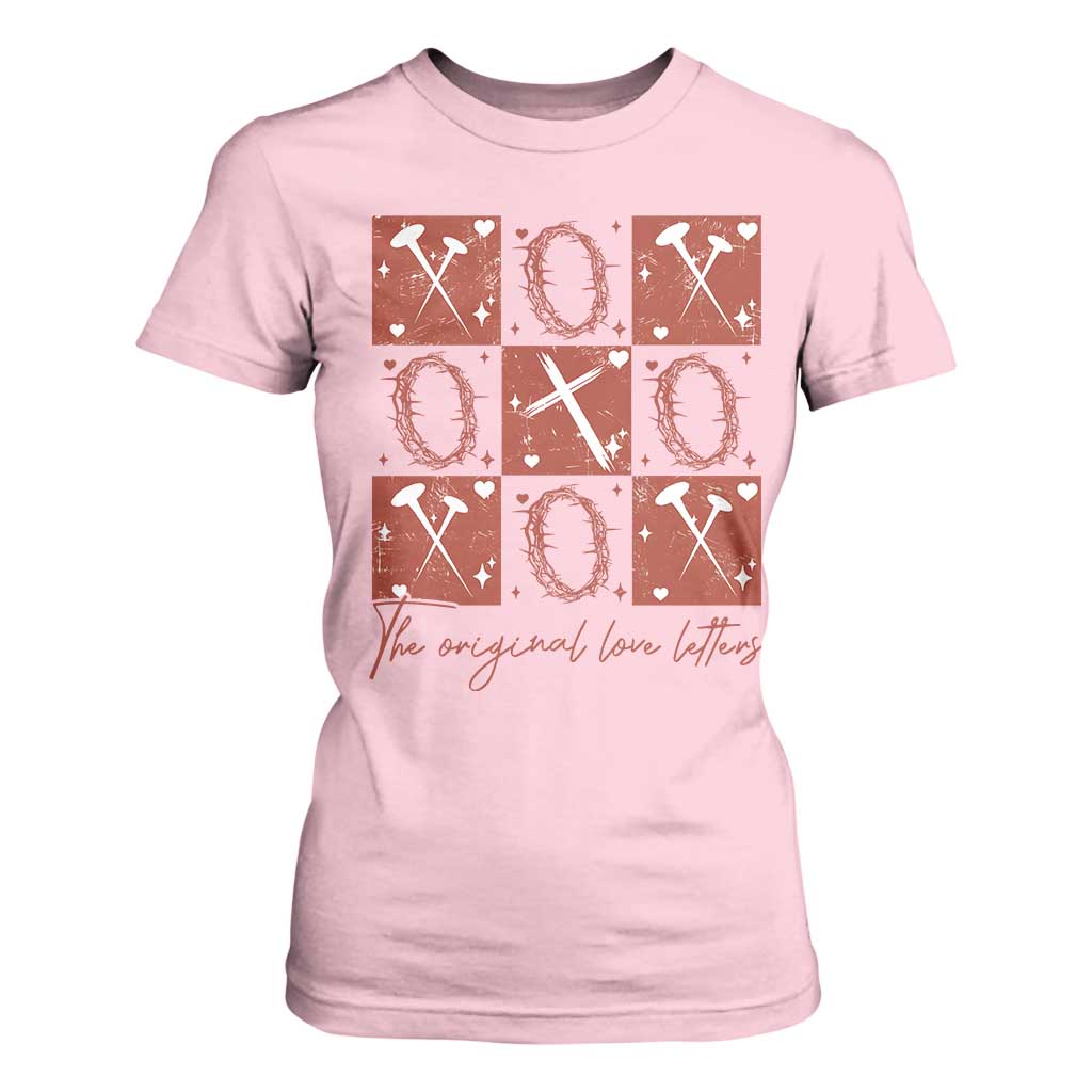 Christian Religious God Valentine's Day T Shirt For Women The Original Love Letters Thorns Cross TS11 Light Pink Print Your Wear