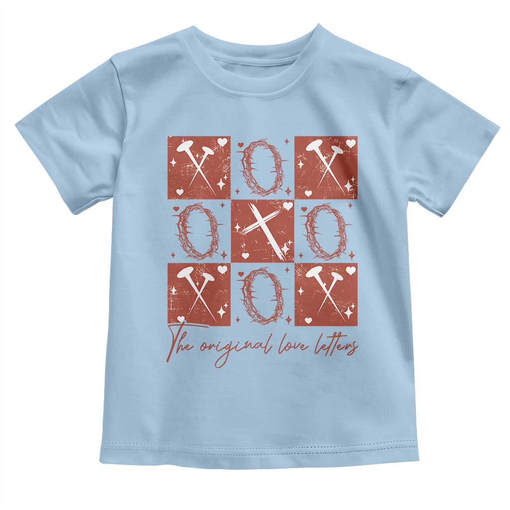 Christian Religious God Valentine's Day Toddler T Shirt The Original Love Letters Thorns Cross TS11 Light Blue Print Your Wear