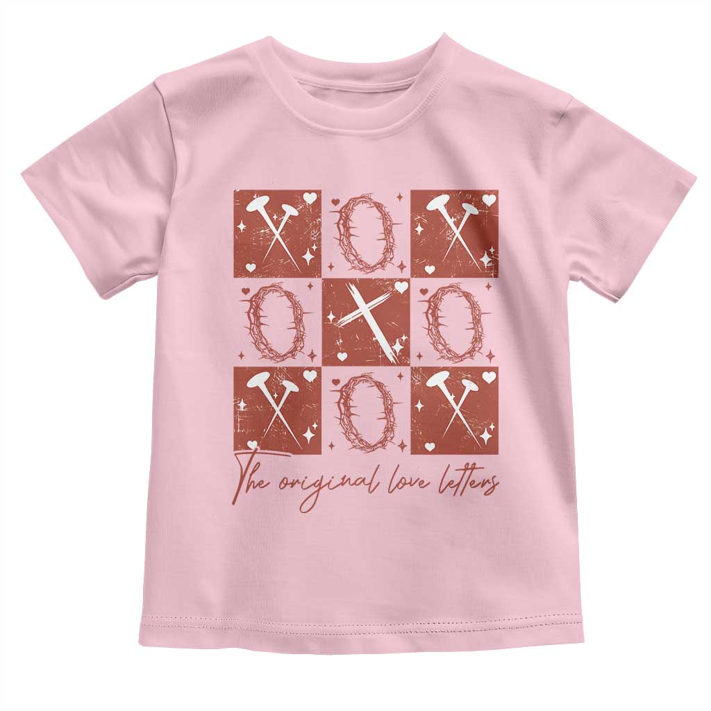 Christian Religious God Valentine's Day Toddler T Shirt The Original Love Letters Thorns Cross TS11 Light Pink Print Your Wear