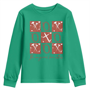 Christian Religious God Valentine's Day Youth Sweatshirt The Original Love Letters Thorns Cross TS11 Irish Green Print Your Wear