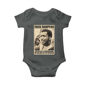Fred Hampton Quote Baby Onesie You Can Kill A Revolutionary But You Cant Kill The Revolution TS11 Dark Heather Print Your Wear