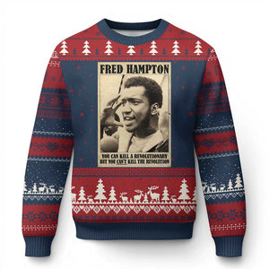 Fred Hampton Quote Ugly Christmas Sweater You Can Kill A Revolutionary But You Cant Kill The Revolution TS11 Navy Red Print Your Wear