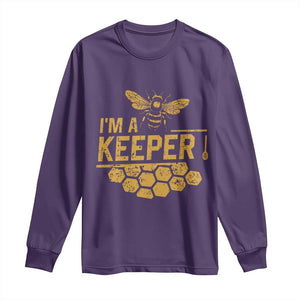 I Am A Keeper Long Sleeve Shirt Honey Bee Apiarist Funny Beekeeping TS11 Purple Print Your Wear