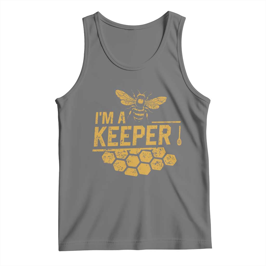 I Am A Keeper Tank Top Honey Bee Apiarist Funny Beekeeping TS11 Black Heather Print Your Wear