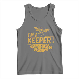 I Am A Keeper Tank Top Honey Bee Apiarist Funny Beekeeping TS11 Black Heather Print Your Wear