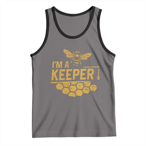 I Am A Keeper Tank Top Honey Bee Apiarist Funny Beekeeping TS11 Deep Heather Black Print Your Wear