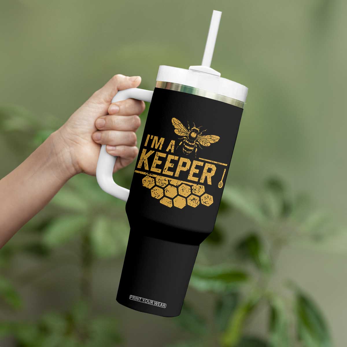 I Am A Keeper Tumbler With Handle Honey Bee Apiarist Funny Beekeeping TS11 Print Your Wear