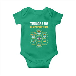 Funny Beekeeper Baby Onesie Things I Do in My Spare Time Beekeeping TS11 Irish Green Print Your Wear