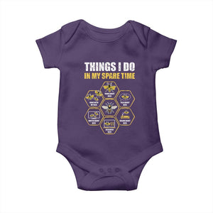 Funny Beekeeper Baby Onesie Things I Do in My Spare Time Beekeeping TS11 Purple Print Your Wear