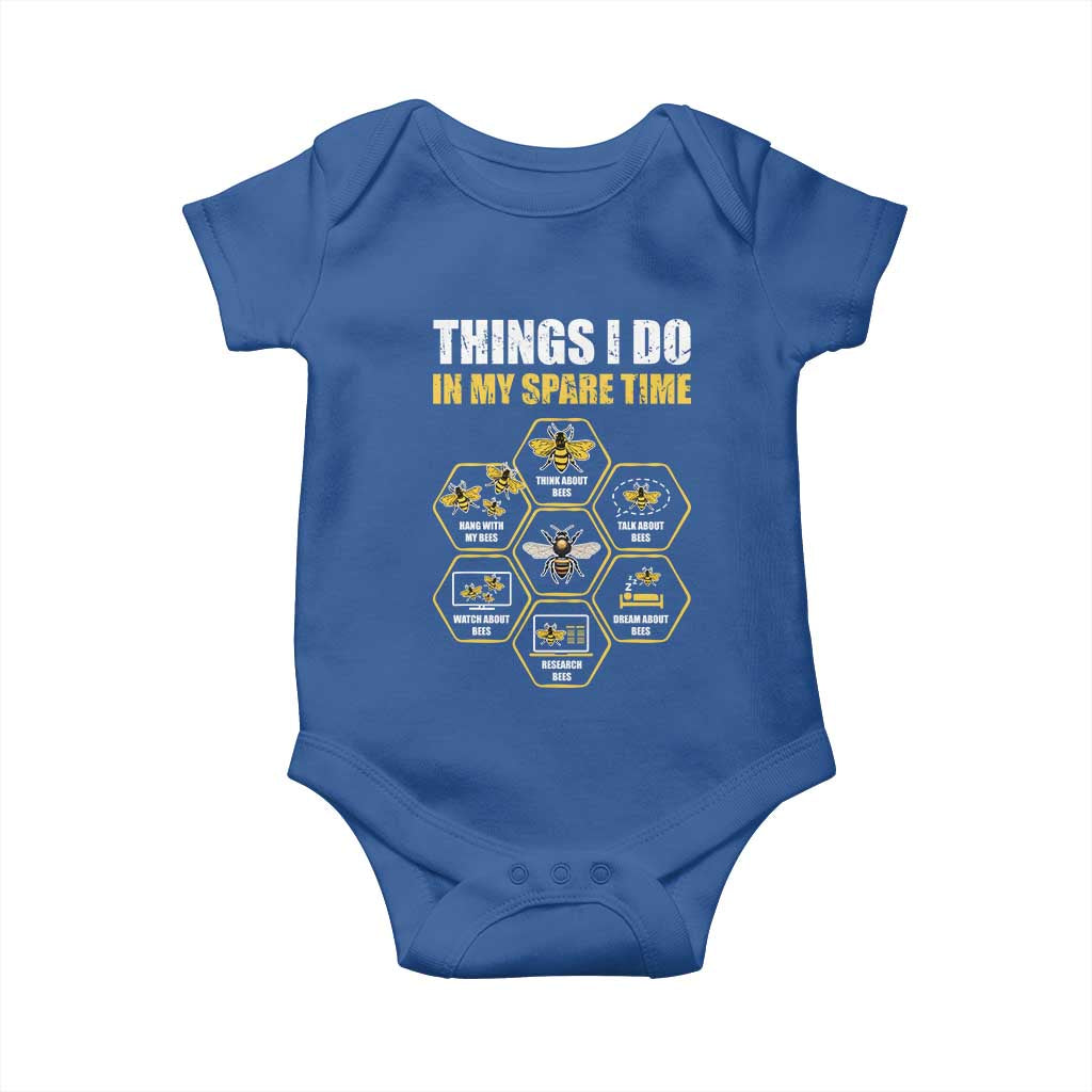 Funny Beekeeper Baby Onesie Things I Do in My Spare Time Beekeeping TS11 Royal Blue Print Your Wear