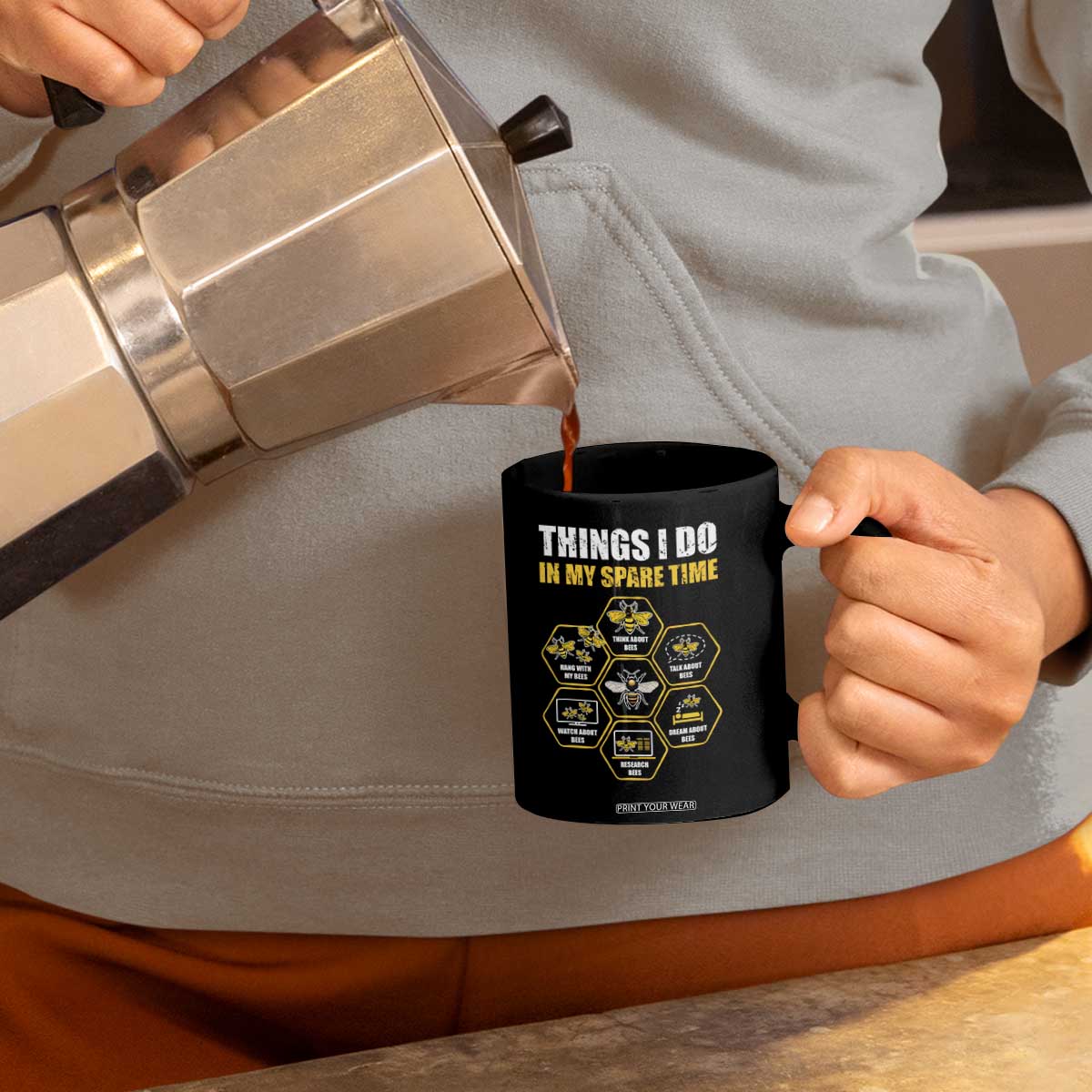 Funny Beekeeper Coffee Mug Things I Do in My Spare Time Beekeeping TS11 Print Your Wear