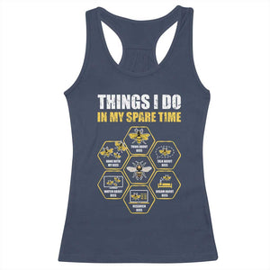 Funny Beekeeper Racerback Tank Top Things I Do in My Spare Time Beekeeping TS11 Navy Print Your Wear