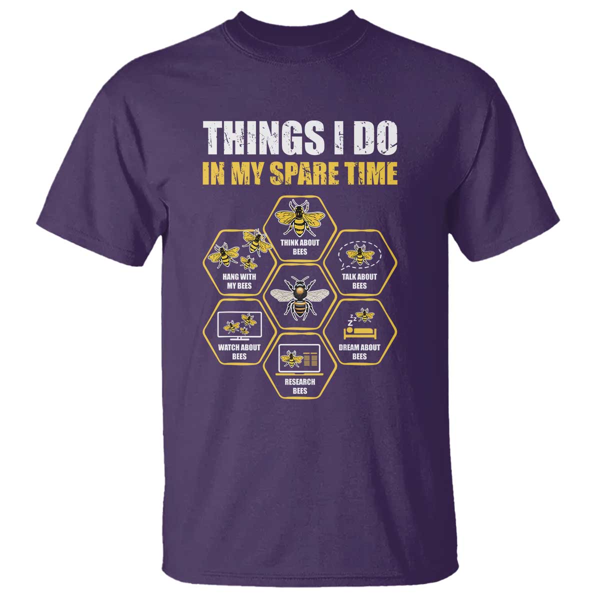 Funny Beekeeper T Shirt Things I Do in My Spare Time Beekeeping TS11 Purple Print Your Wear