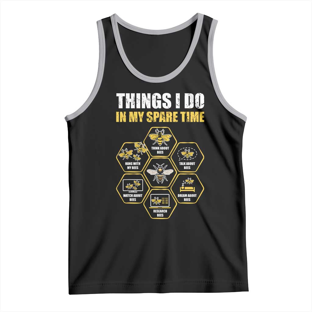 Funny Beekeeper Tank Top Things I Do in My Spare Time Beekeeping TS11 Black Athletic Heather Print Your Wear