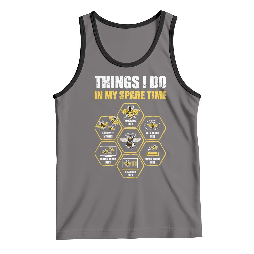 Funny Beekeeper Tank Top Things I Do in My Spare Time Beekeeping TS11 Deep Heather Black Print Your Wear