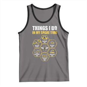 Funny Beekeeper Tank Top Things I Do in My Spare Time Beekeeping TS11 Deep Heather Black Print Your Wear