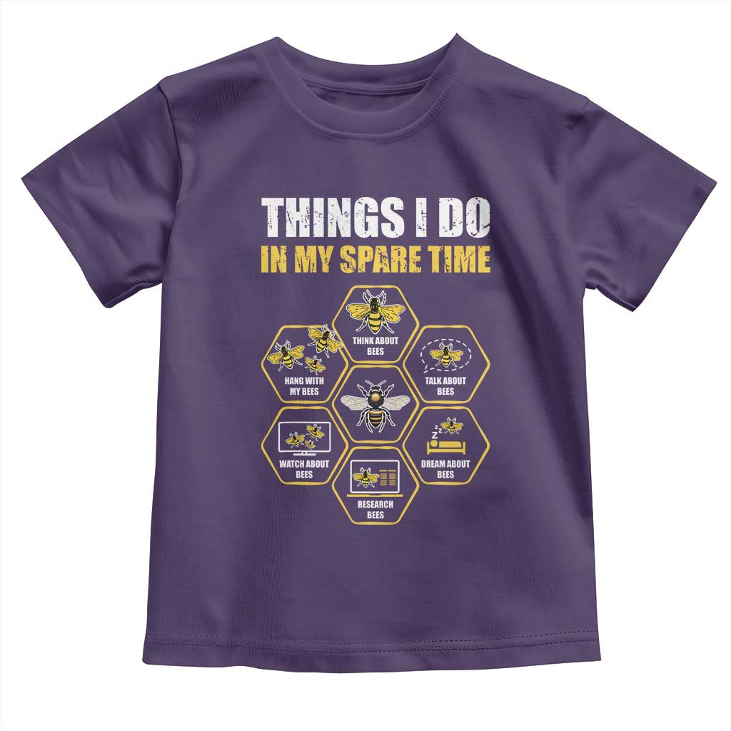 Funny Beekeeper Toddler T Shirt Things I Do in My Spare Time Beekeeping TS11 Purple Print Your Wear