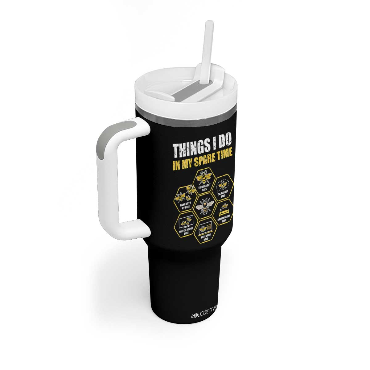 Funny Beekeeper Tumbler With Handle Things I Do in My Spare Time Beekeeping TS11 Print Your Wear