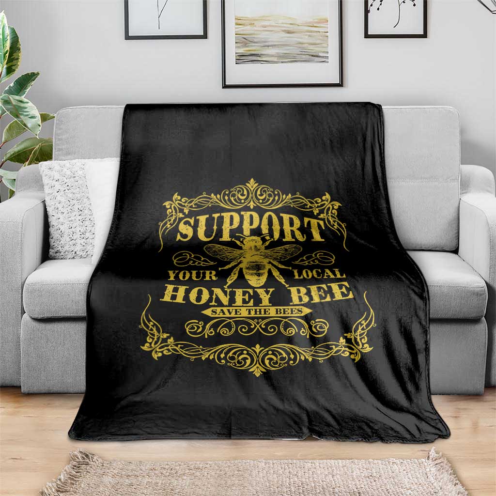 Funny Beekeeping Throw Blanket Support Your Local Honey Bee Beekeeper TS11 Print Your Wear