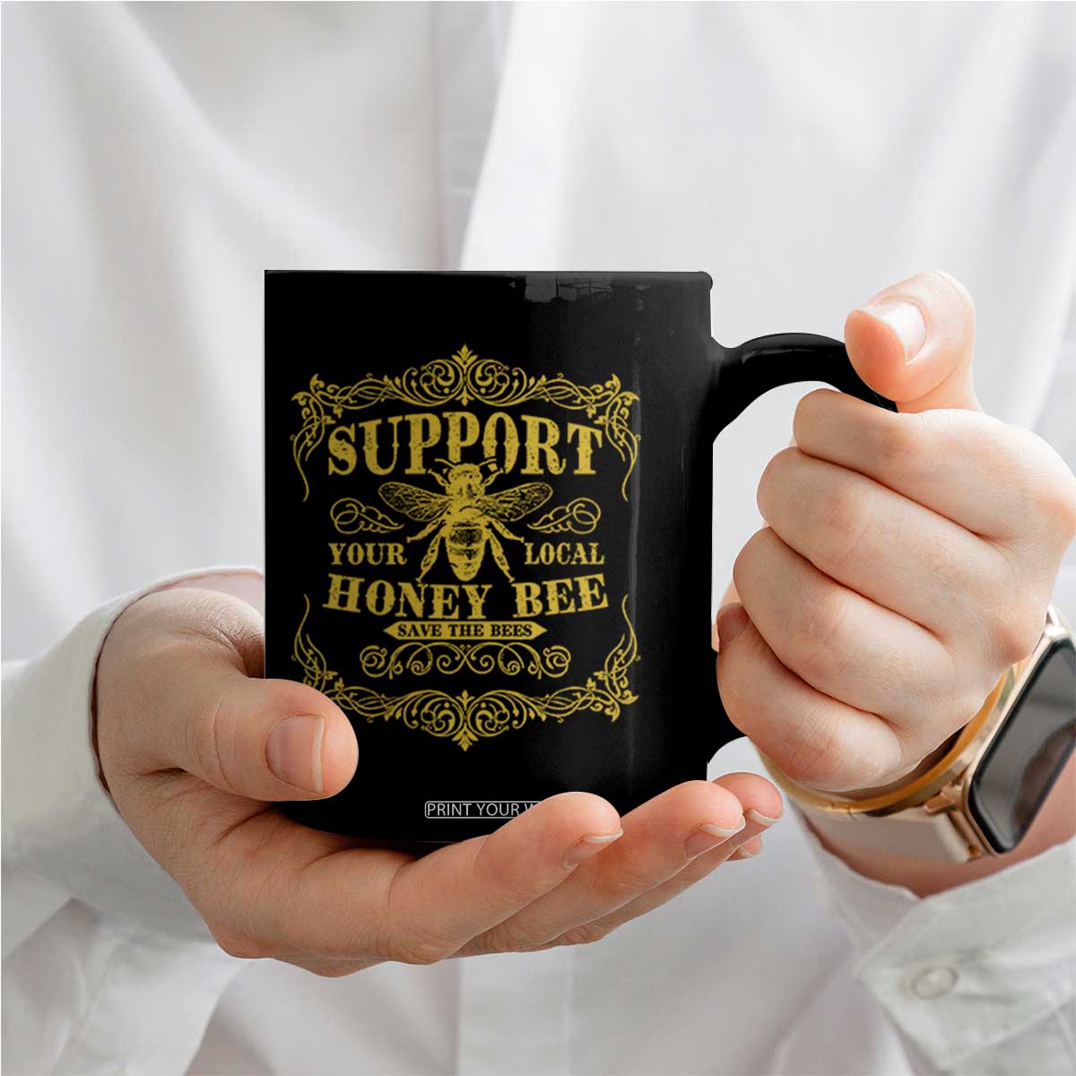 Funny Beekeeping Coffee Mug Support Your Local Honey Bee Beekeeper TS11 Print Your Wear