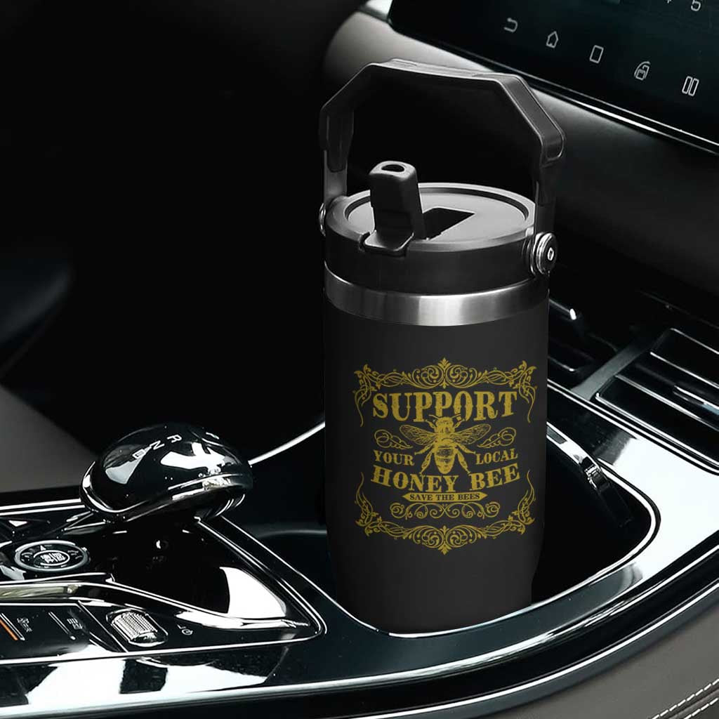 Funny Beekeeping Flip Straw Tumbler Support Your Local Honey Bee Beekeeper TS11 Print Your Wear