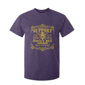 Funny Beekeeping T Shirt For Kid Support Your Local Honey Bee Beekeeper TS11 Purple Print Your Wear