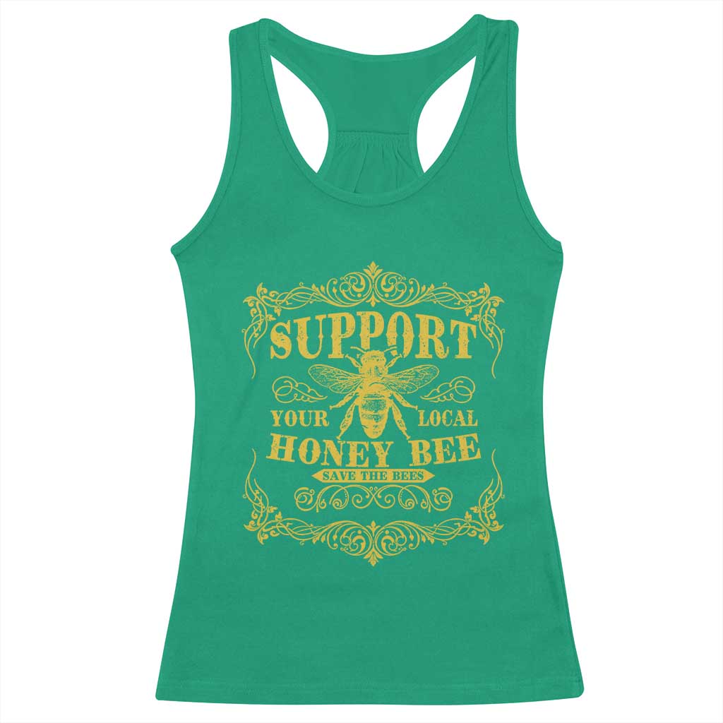 Funny Beekeeping Racerback Tank Top Support Your Local Honey Bee Beekeeper TS11 Irish Green Print Your Wear
