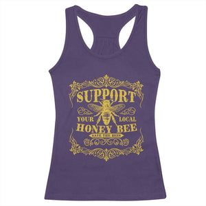 Funny Beekeeping Racerback Tank Top Support Your Local Honey Bee Beekeeper TS11 Purple Print Your Wear