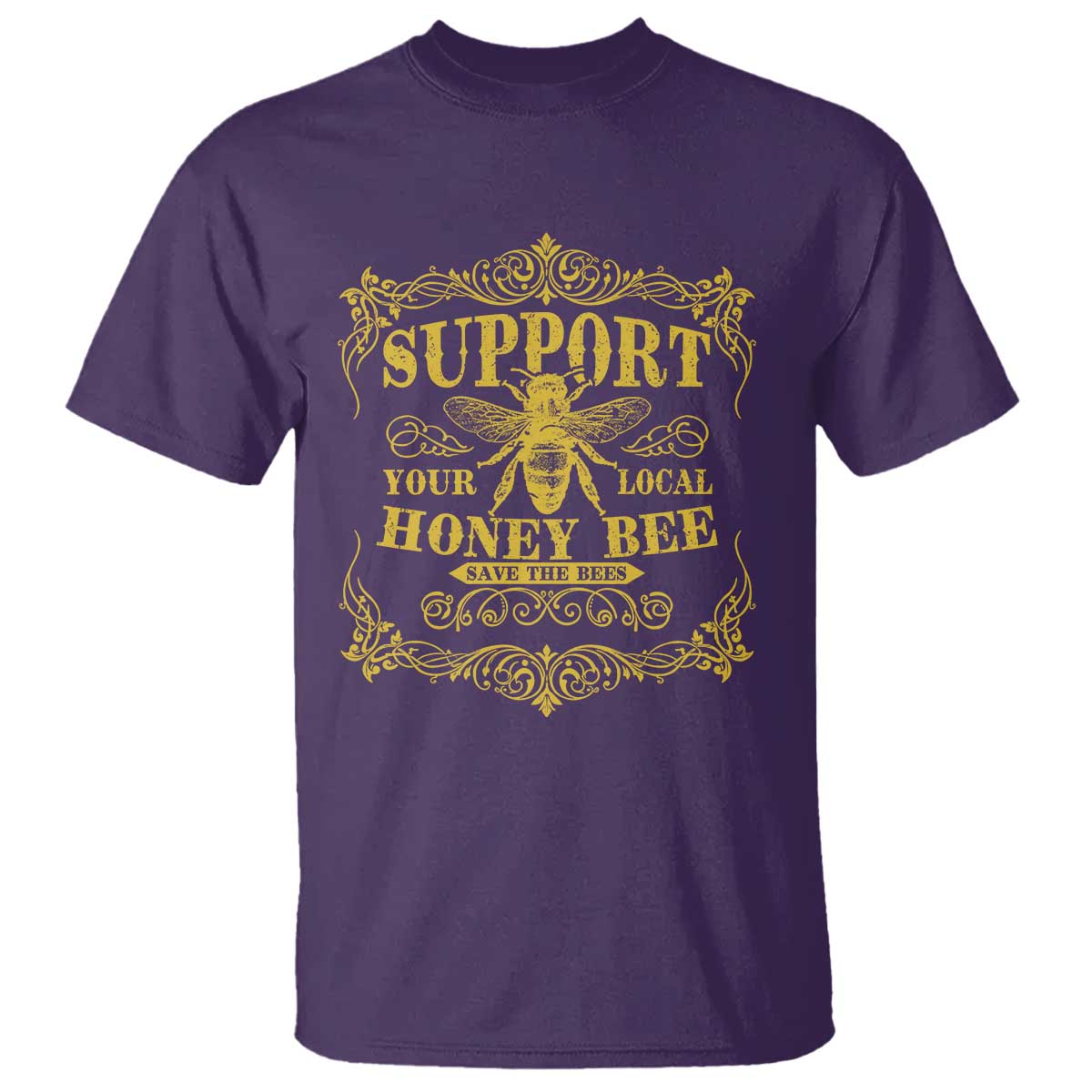 Funny Beekeeping T Shirt Support Your Local Honey Bee Beekeeper TS11 Purple Print Your Wear