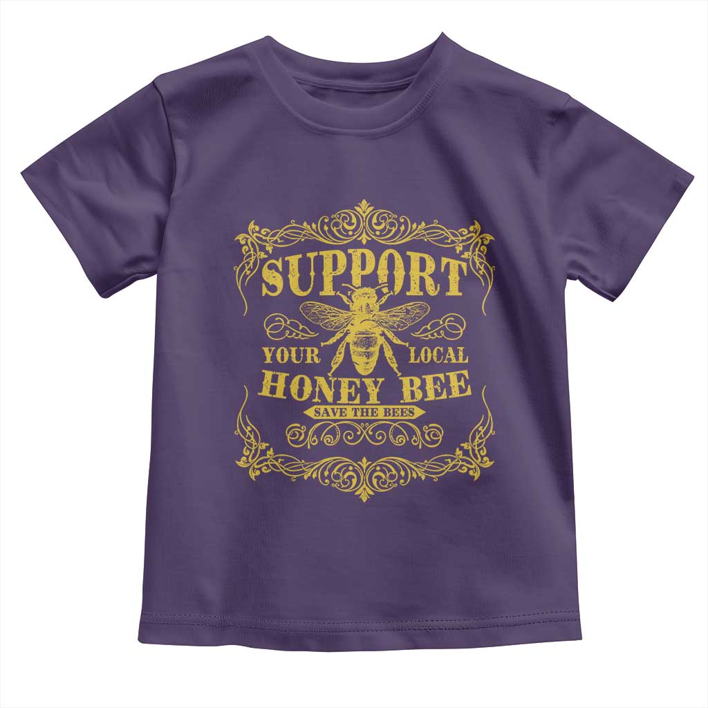 Funny Beekeeping Toddler T Shirt Support Your Local Honey Bee Beekeeper TS11 Purple Print Your Wear