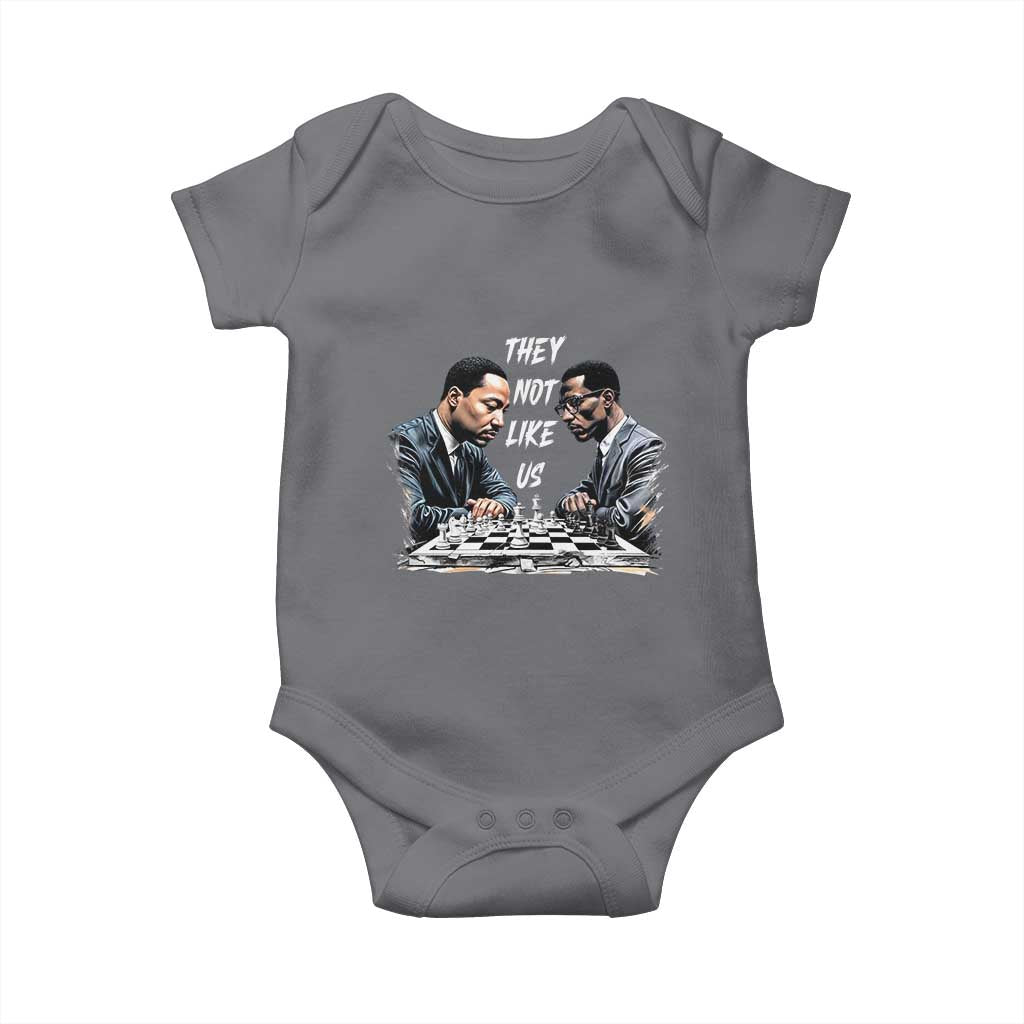 Martin Luther King Malcolm X Baby Onesie They Not Like Us Black Leaders TS11 Charcoal Print Your Wear