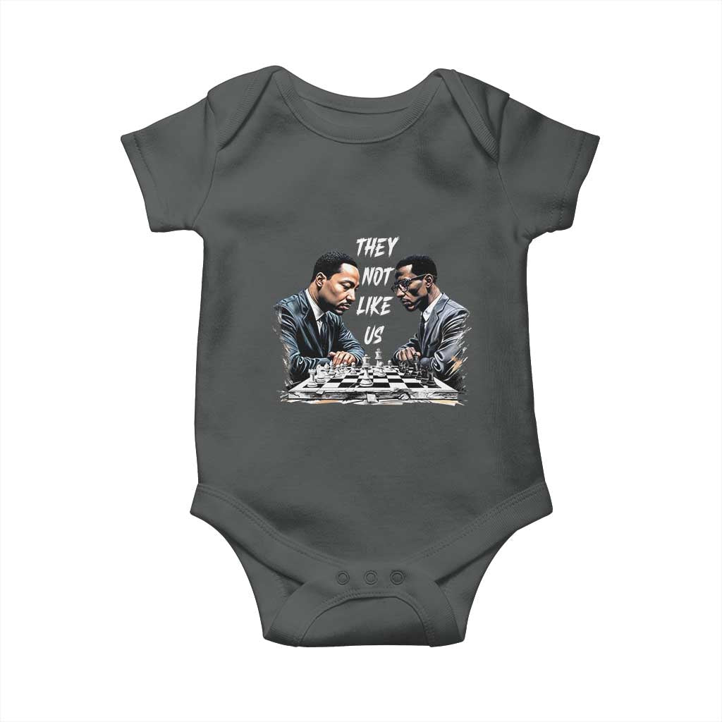 Martin Luther King Malcolm X Baby Onesie They Not Like Us Black Leaders TS11 Dark Heather Print Your Wear