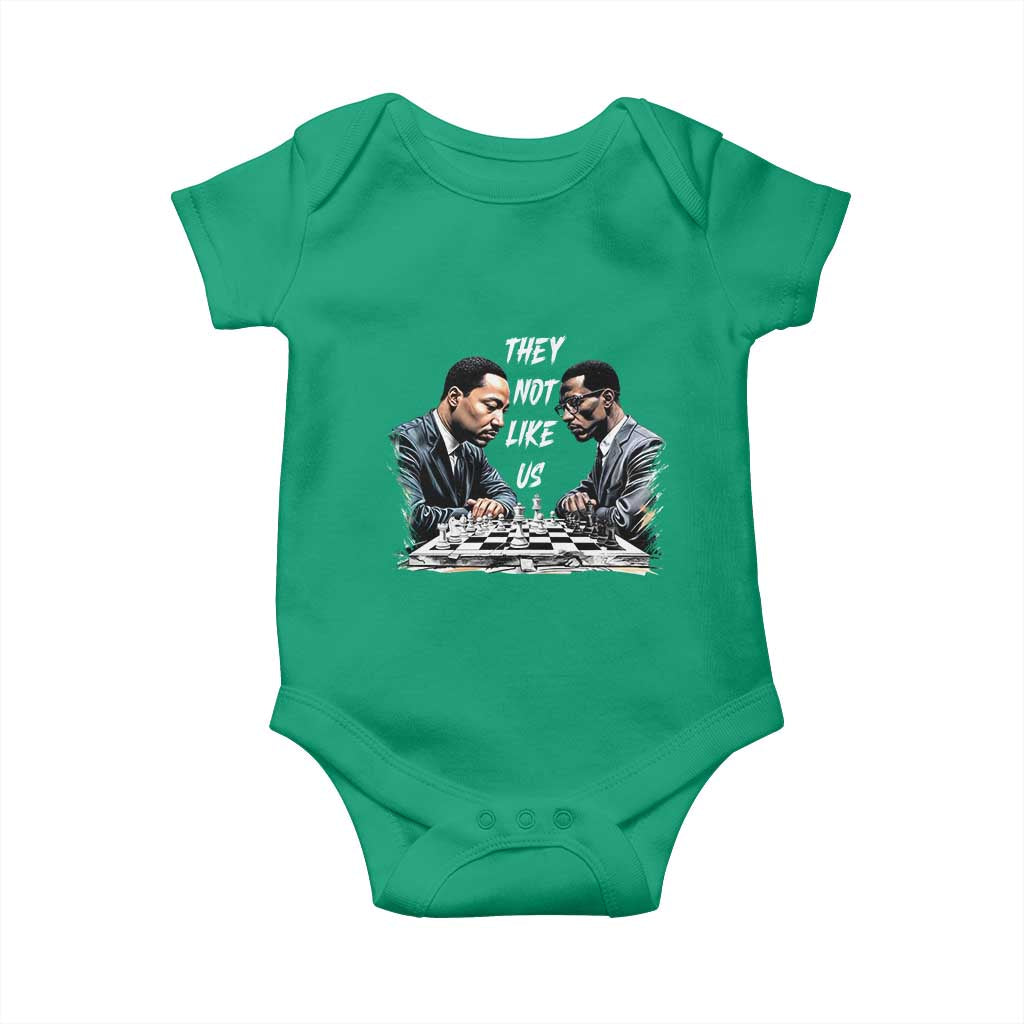 Martin Luther King Malcolm X Baby Onesie They Not Like Us Black Leaders TS11 Irish Green Print Your Wear