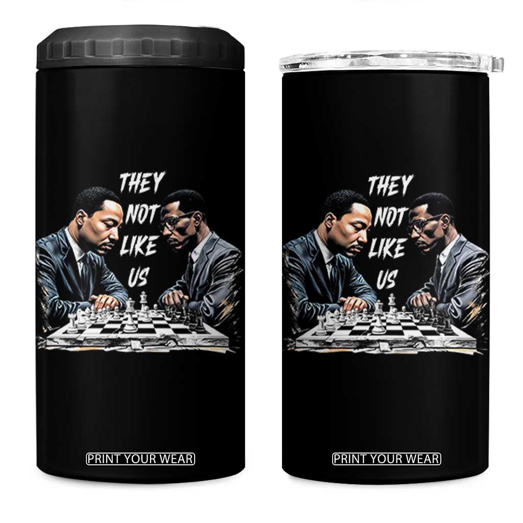 Martin Luther King Malcolm X 4 in 1 Can Cooler Tumbler They Not Like Us Black Leaders TS11 One Size: 16 oz Black Print Your Wear