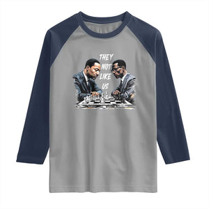 Martin Luther King Malcolm X Raglan Shirt They Not Like Us Black Leaders TS11 Sport Gray Navy Print Your Wear