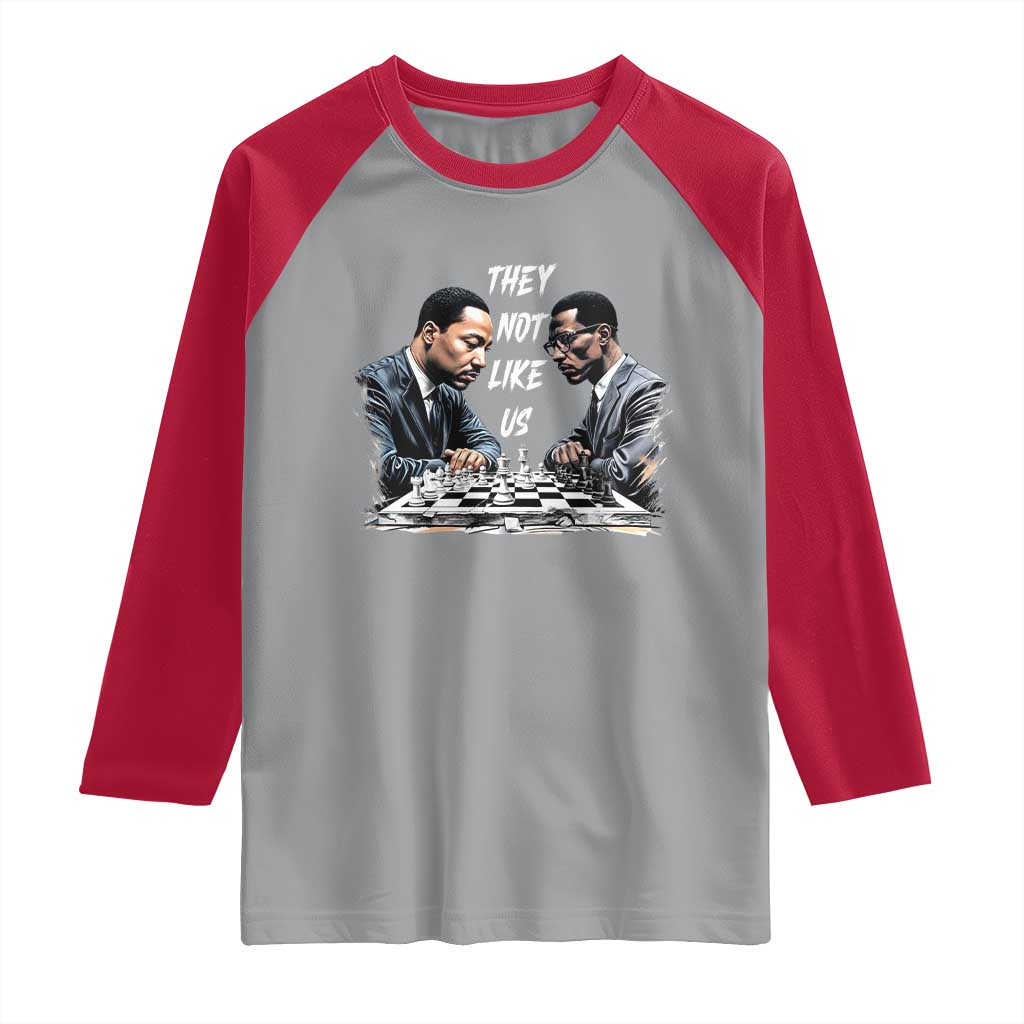 Martin Luther King Malcolm X Raglan Shirt They Not Like Us Black Leaders TS11 Sport Gray Red Print Your Wear