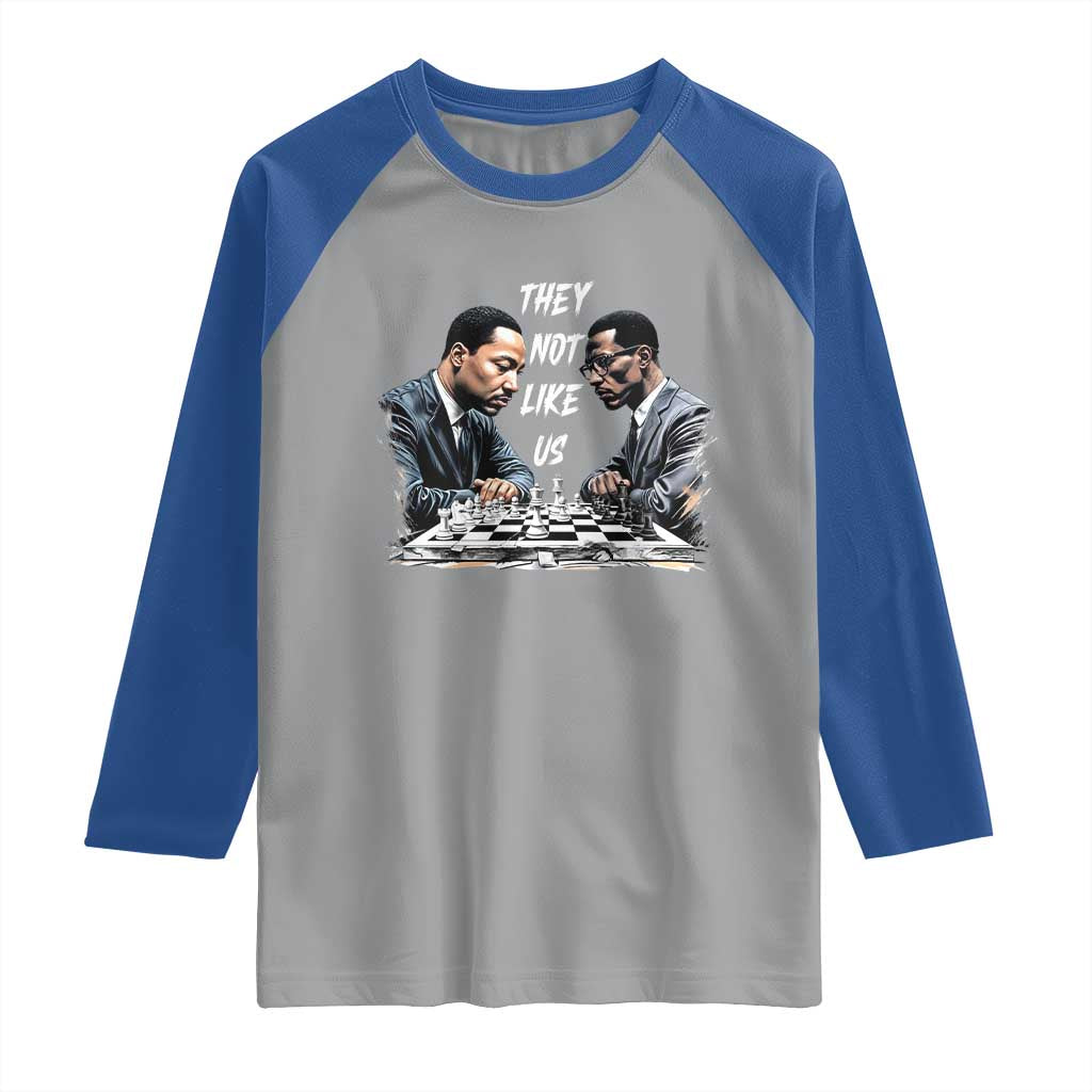 Martin Luther King Malcolm X Raglan Shirt They Not Like Us Black Leaders TS11 Sport Gray Royal Print Your Wear