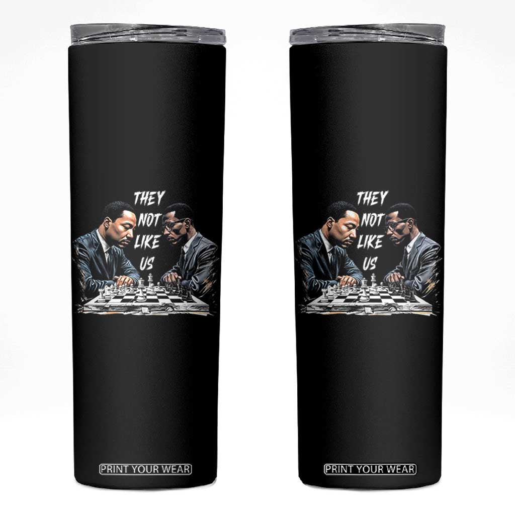 Martin Luther King Malcolm X Skinny Tumbler They Not Like Us Black Leaders TS11 Black Print Your Wear