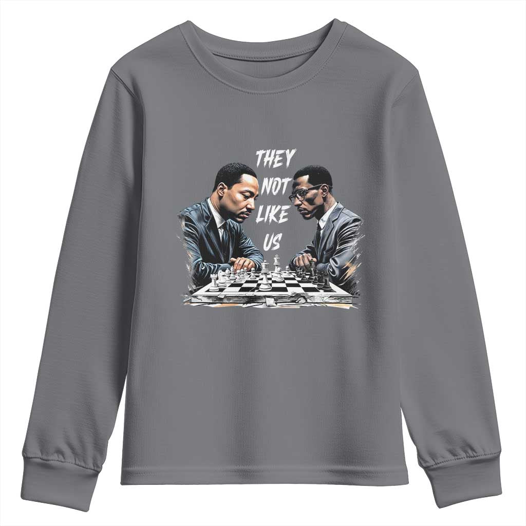Martin Luther King Malcolm X Youth Sweatshirt They Not Like Us Black Leaders TS11 Charcoal Print Your Wear