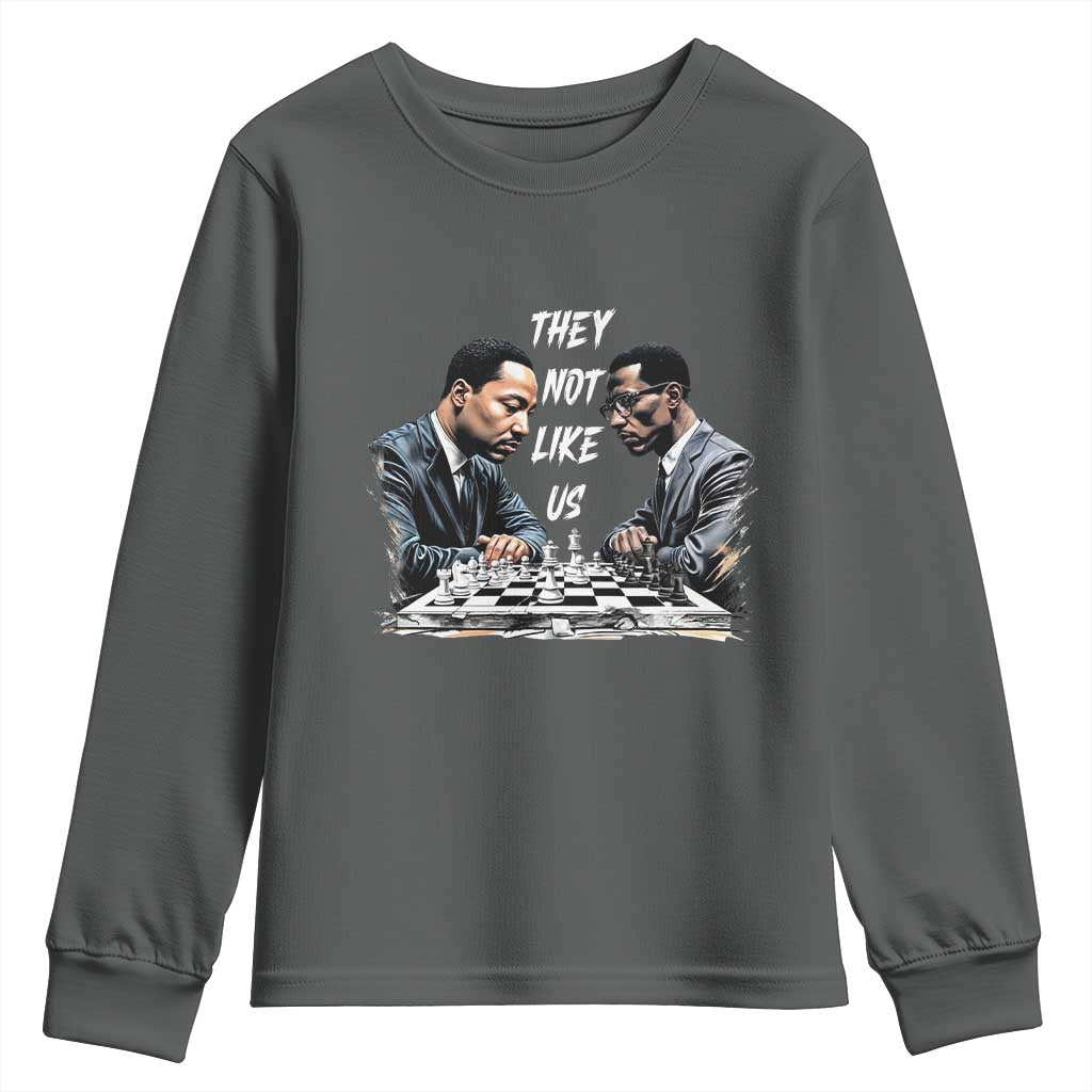 Martin Luther King Malcolm X Youth Sweatshirt They Not Like Us Black Leaders TS11 Dark Heather Print Your Wear