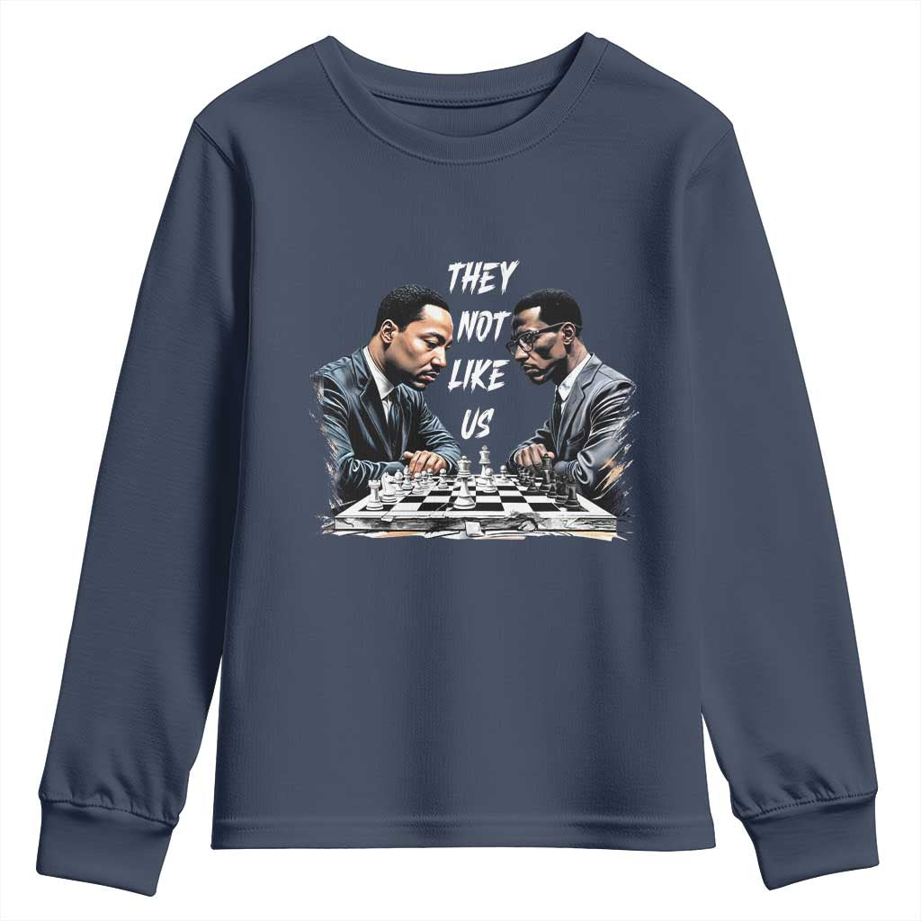 Martin Luther King Malcolm X Youth Sweatshirt They Not Like Us Black Leaders TS11 Navy Print Your Wear