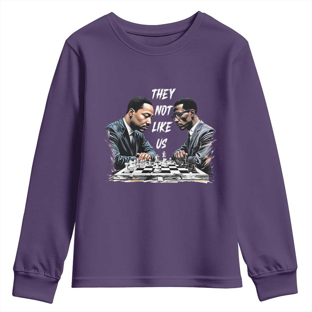 Martin Luther King Malcolm X Youth Sweatshirt They Not Like Us Black Leaders TS11 Purple Print Your Wear