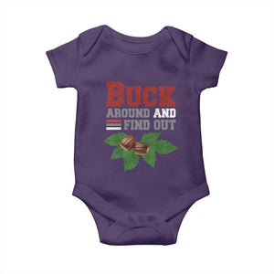 Funny Buck Around And Find Out Baby Onesie Ohio Home Buckeye Quote State TS11 Purple Print Your Wear
