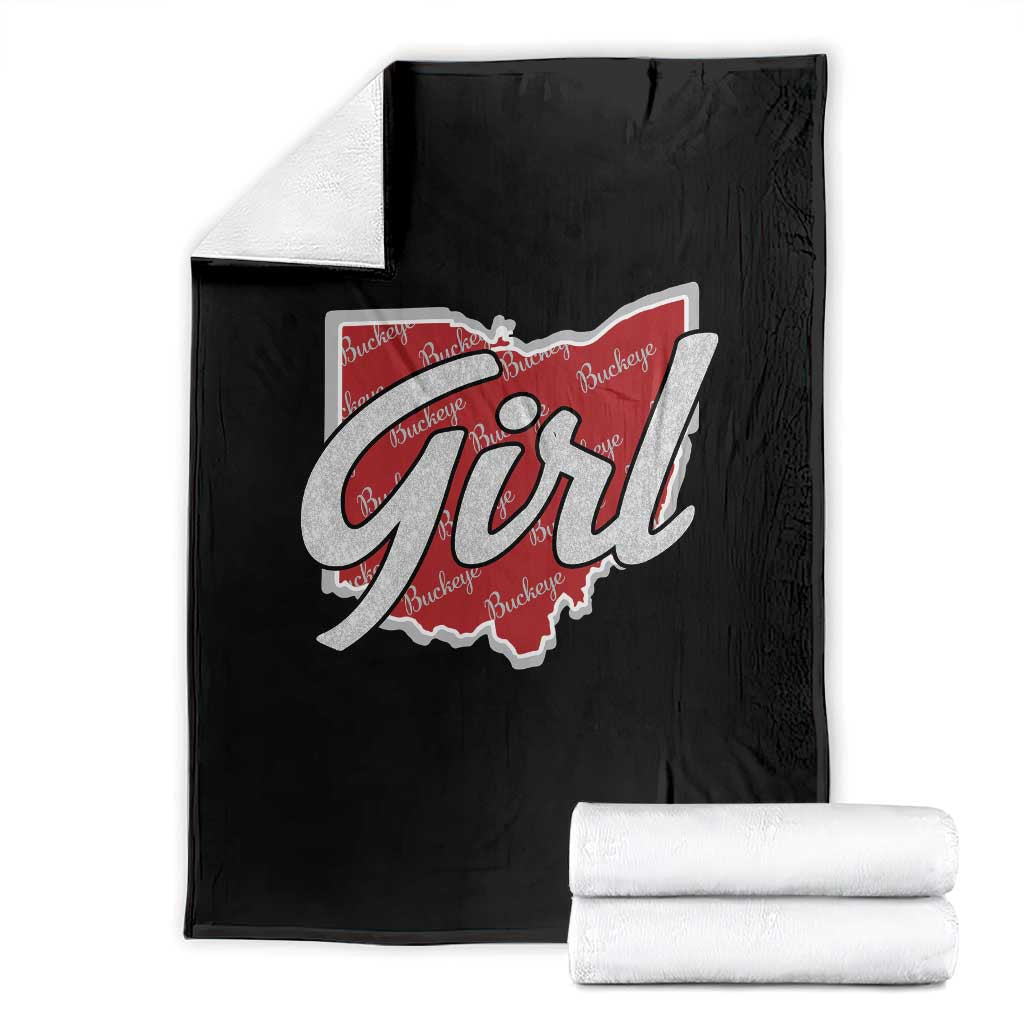 Buckeye Girl Ohio Home State Throw Blanket TS11 Black Print Your Wear