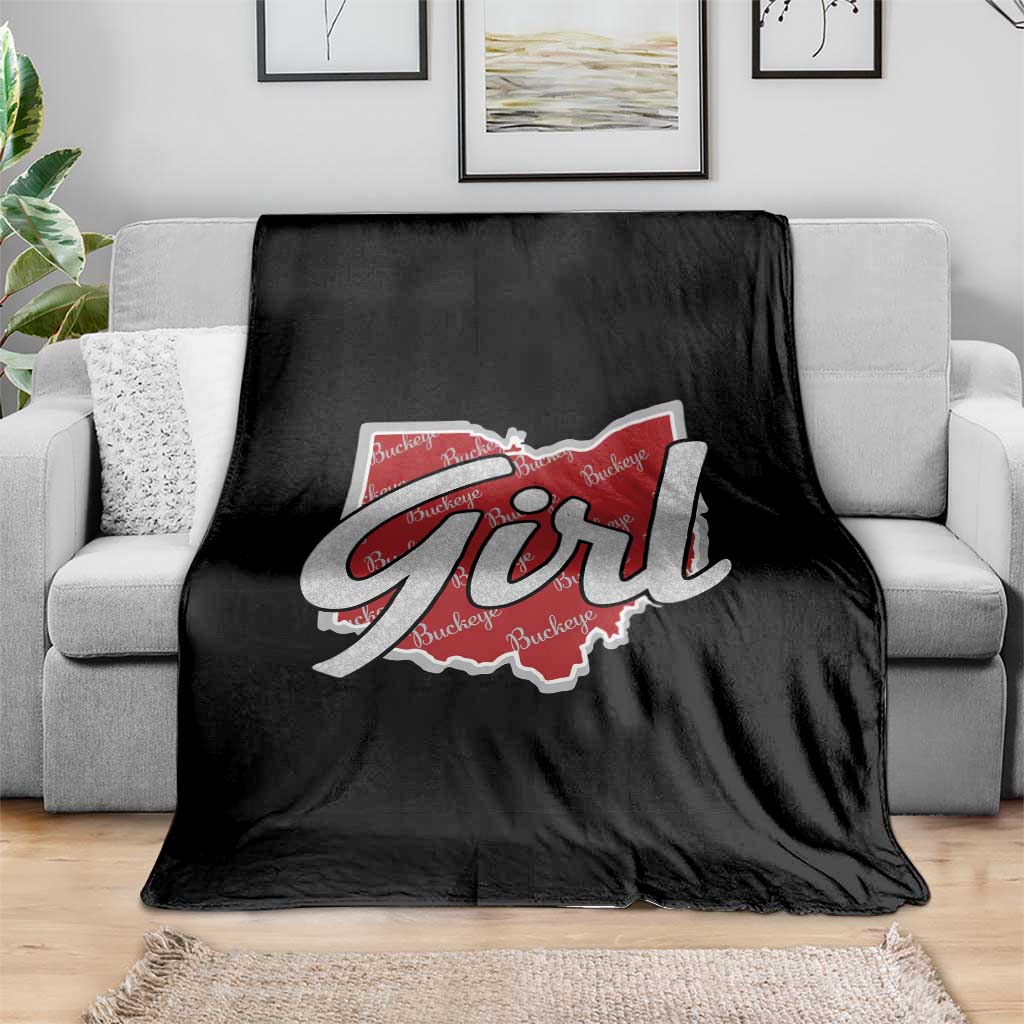 Buckeye Girl Ohio Home State Throw Blanket TS11 Print Your Wear