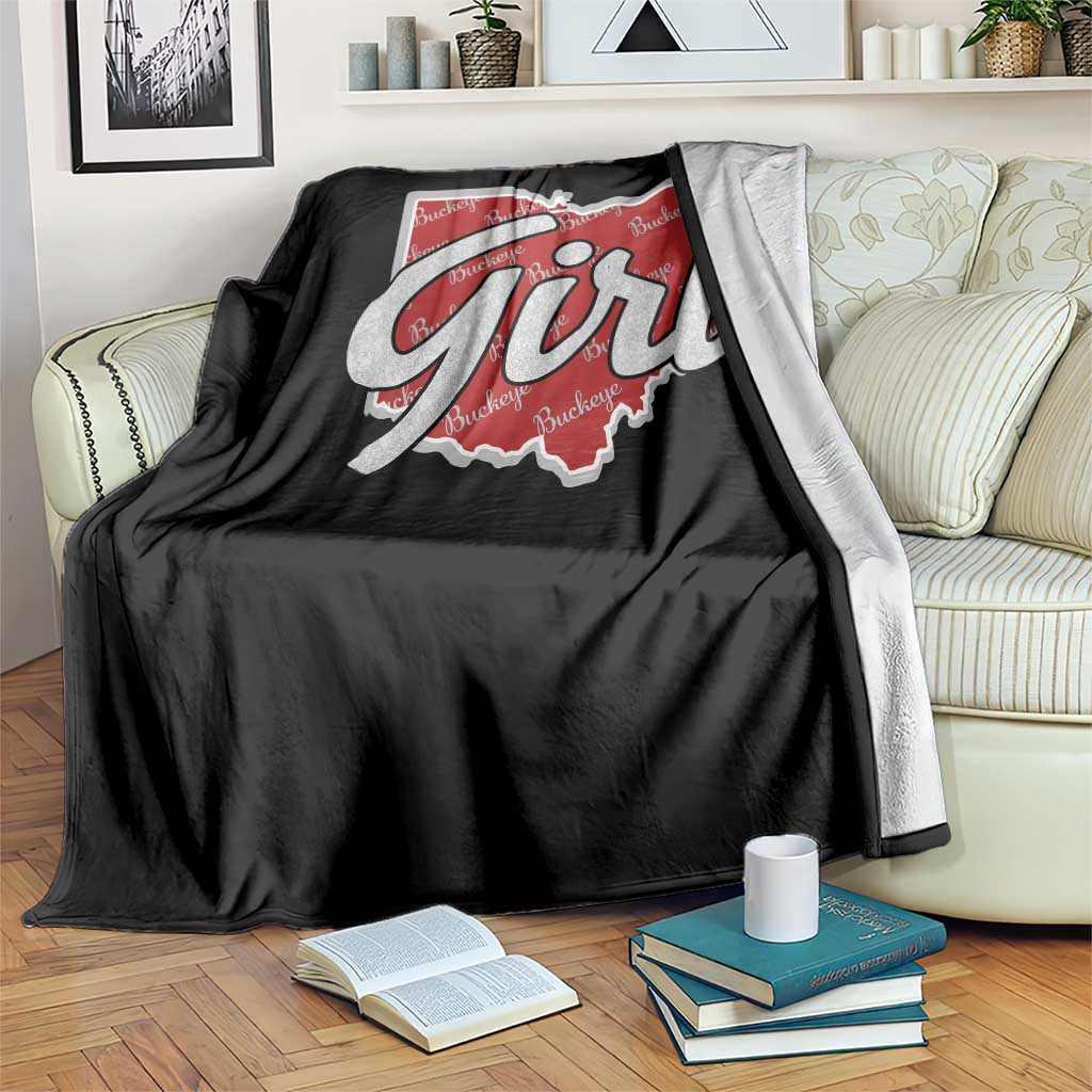 Buckeye Girl Ohio Home State Throw Blanket TS11 Print Your Wear